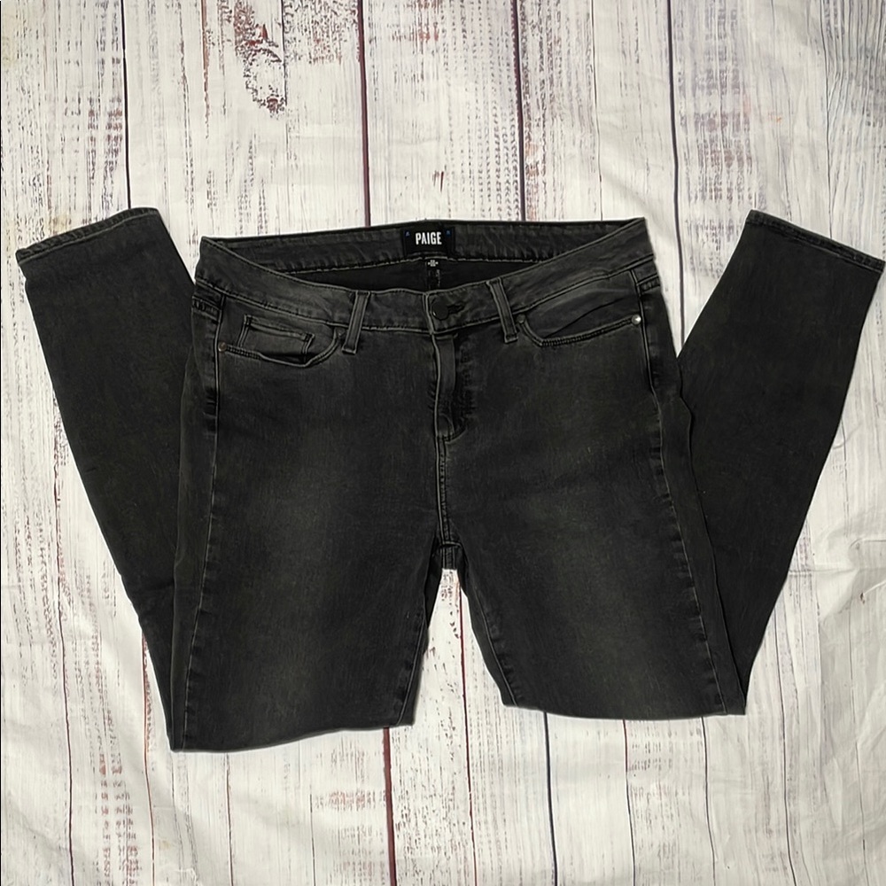 PAIGE Black Skinny Jeans Stretchy Denim